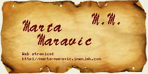 Marta Maravić vizit kartica